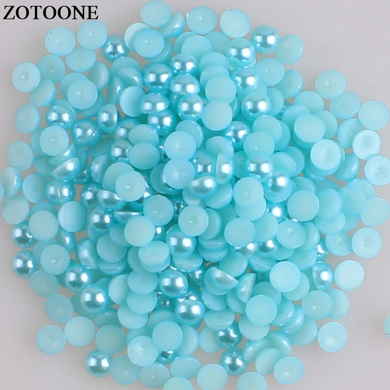 ZOTOONE плоские бусины жемчуга разноцветные ABS смолы полукруглые жемчужины для