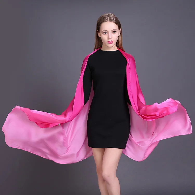 RUBY VICKY 2019 летний градиент цвета шелковый шарф для женщин Женская Новая мода