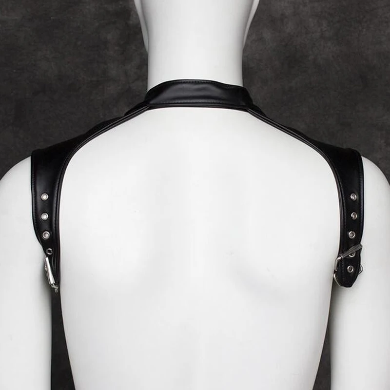 Для мужчин пикантная обувь в стиле панк Искусственная кожа нагрудный ремень для