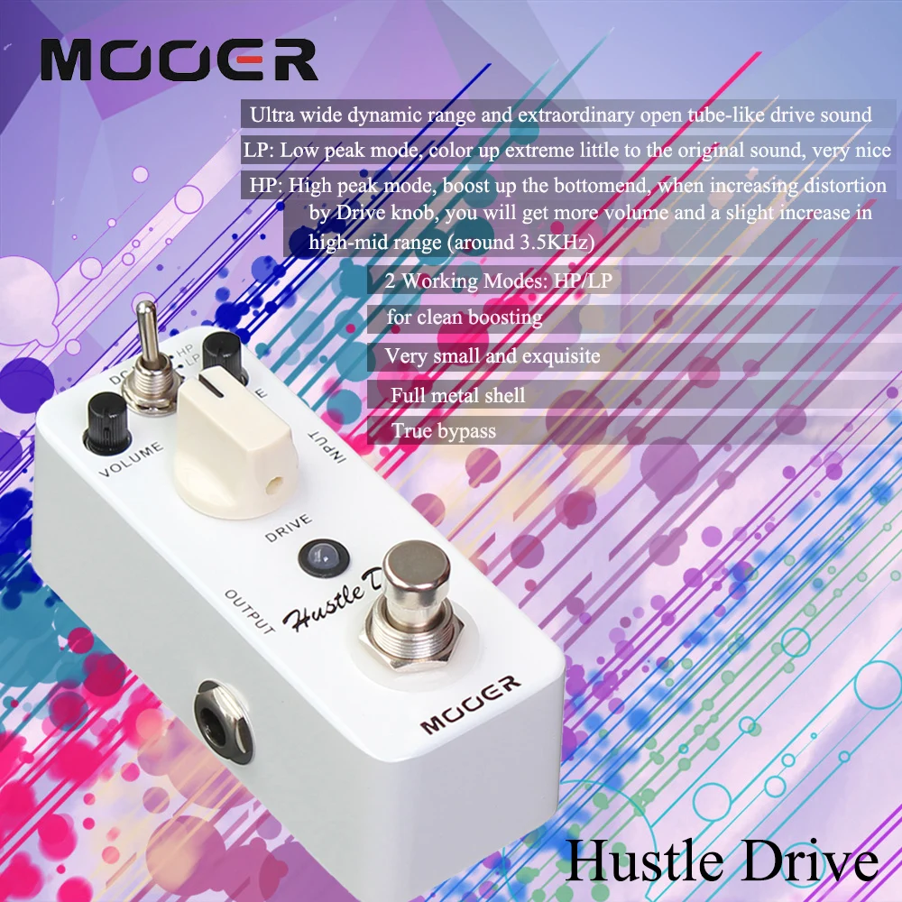 Mooer 2 Working Modes Effects True Bypass Micro Hustle Drive Distortion Guitar Effect Pedal Full metal shell | Спорт и развлечения