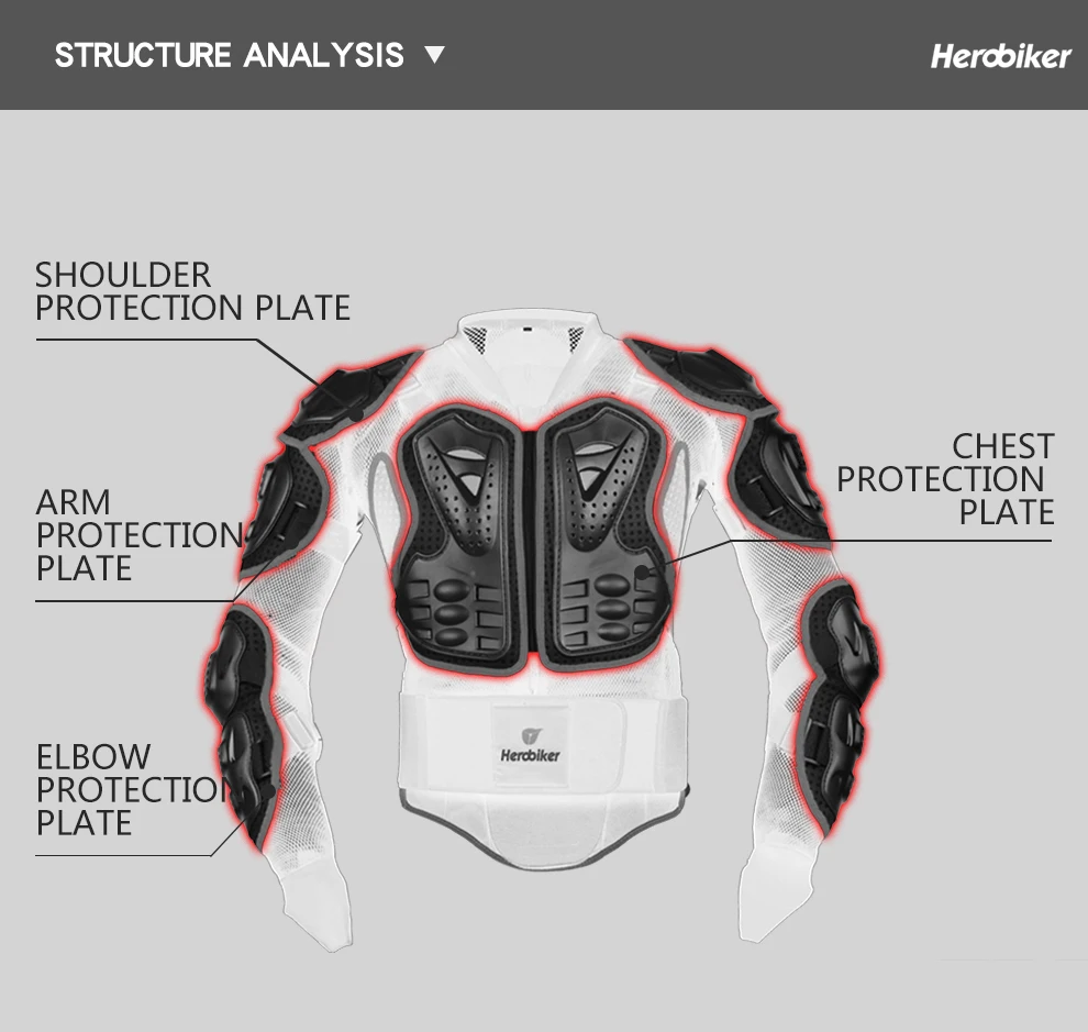Herobiker мотоциклетная куртка, мотоциклетная Защитная Экипировка, бронежилет, гоночная броня, защита, мотоциклетная куртка, одежда для мотокросса