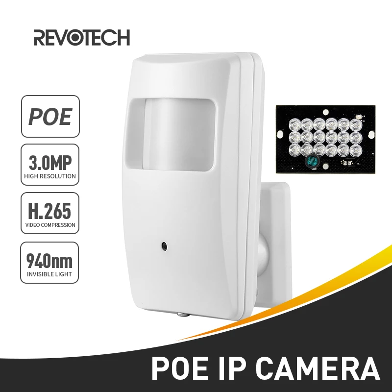 

POE 940nm ONVIF IR 3MP PIR IP-камера H.265 1296P / 1080P светодиодный внутренняя охранная система видеонаблюдения HD мини-камера P2P