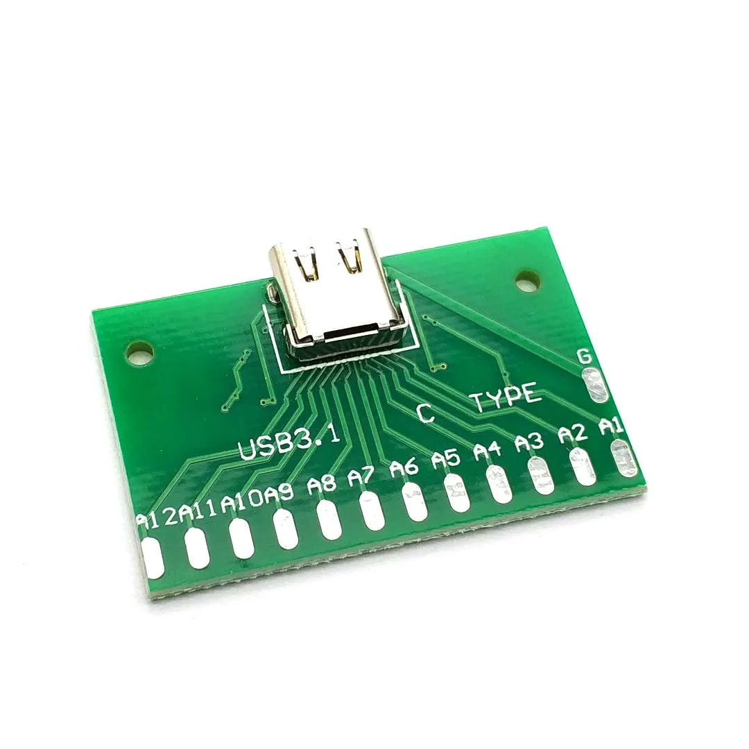 Разъем USB 3 1 Type C 24P 24 контакта гнездовой разъем PCB адаптер для сварки тестовая