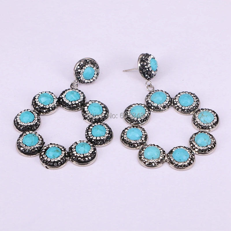 Женские серьги подвески с голубым камнем Howlite 3 пары|dangling earrings for women|dangle earringsearrings |