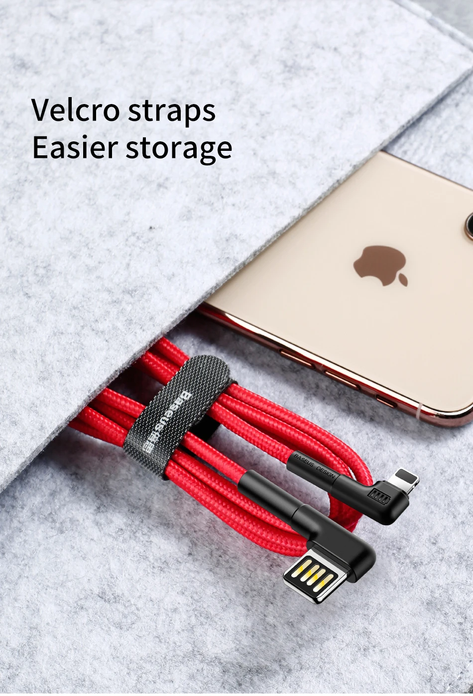 Baseus Doulbe локоть USB кабель для iPhone XR 8 11 iPad светодиодный 2.4A Быстрая зарядка кабель для iPhone зарядное устройство iPad игровой USB кабель для передачи данных usb кабель кабель для айфона