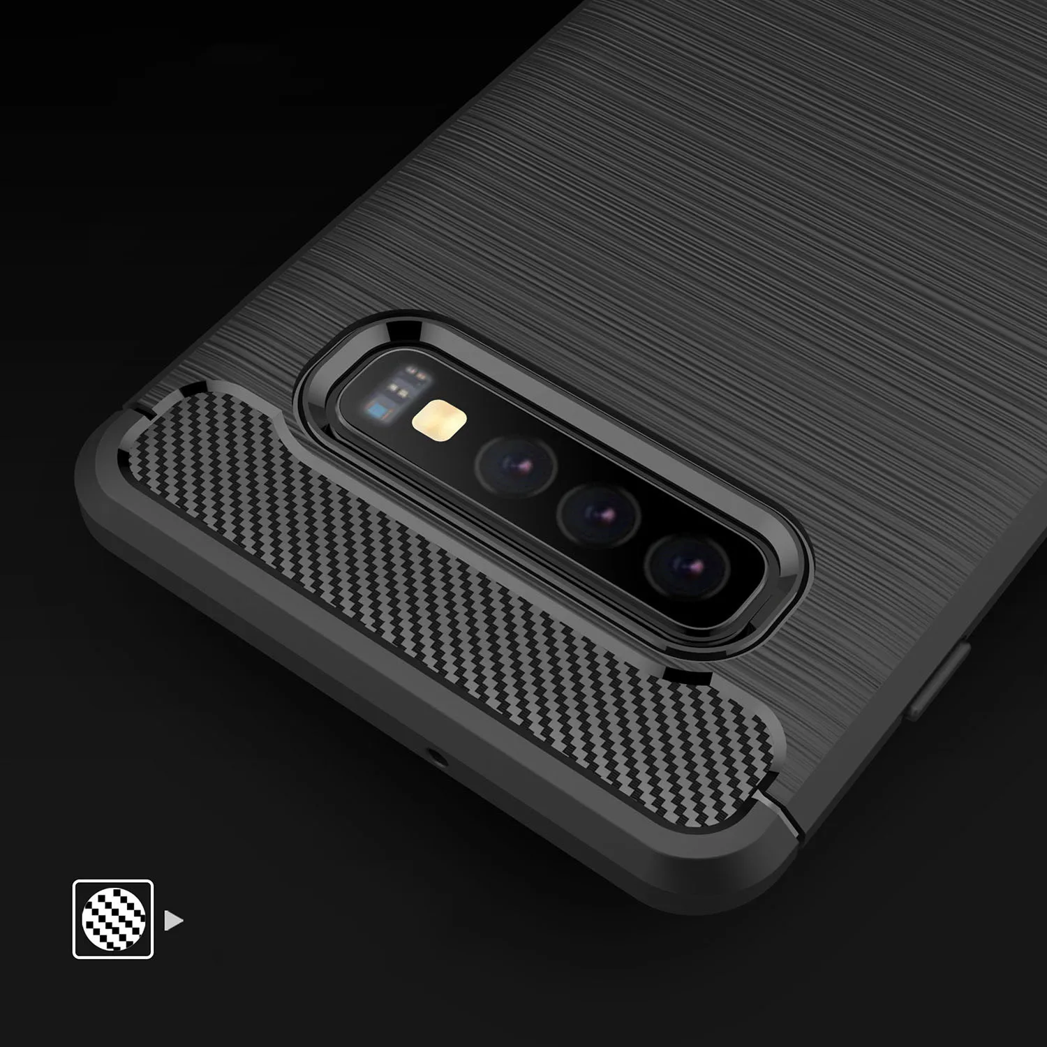 Карбоновая Защитная силиконовая задняя крышка для Huawei samsung Galaxy S10 5G S10E S9 S8 J4 J6 J8 A6 A8