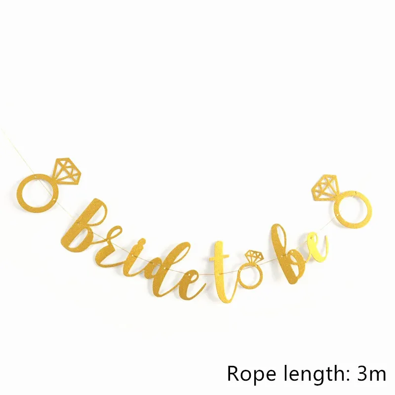 gold banner С надписью "Bride to Be" Свадебные украшения Свадебный душ Свадебная Фата атласной лентой створки девичник девушка курица вечерние украшения свадебные принадлежности - Цвет: gold banner