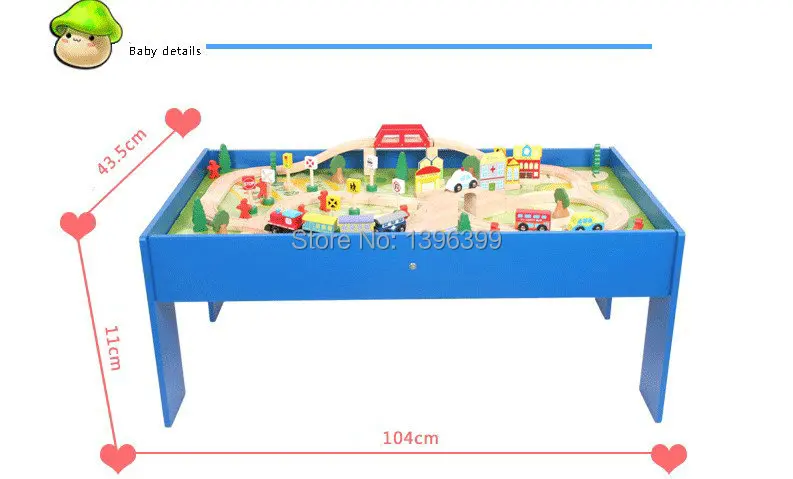 Free shipping wooden toys non-toxic educational train &amp railway set with table (wooden &amprailway ) | Игрушки и хобби