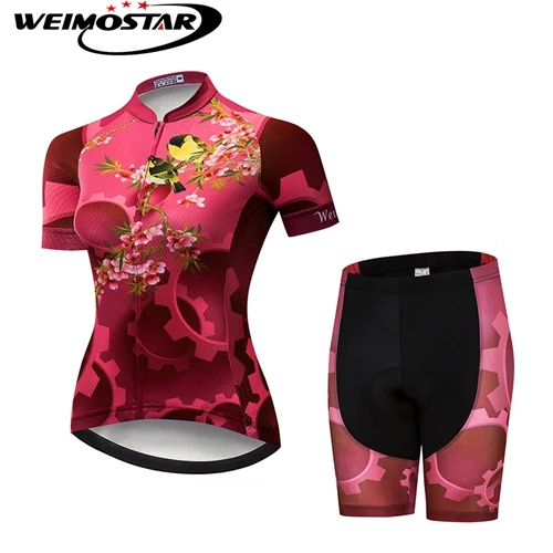 7 Розовый велосипед Джерси WEIMOSTAR женский Велоспорт Джерси pro team Ropa ciclismo Молодежная велосипедная одежда Maillot ciclismo Велоспорт Набор - Цвет: 7