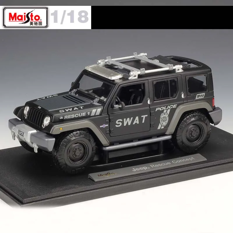 Maisto 1:18 Jeep спасения Concept(SWAT) полицейский внедорожник автомобилей литья под давлением модели автомобиля игрушки Детский подарок на день рождения Оригинальная коробка