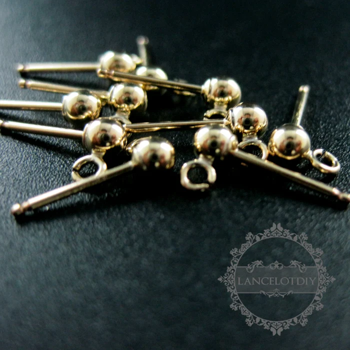 3 мм Позолоченные высококачественные цветные серьги с открытым кольцом