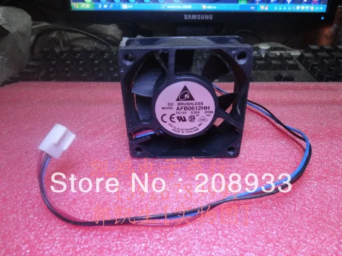 Для Delta AFB0612HH 12V 0.25A 6 см 6025 трехпроводный двойной шарикоподшипник + вентилятор
