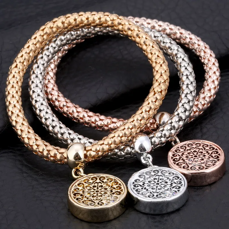 Золотой цвет Многослойные женские браслеты на запястье ювелирные изделия оптом