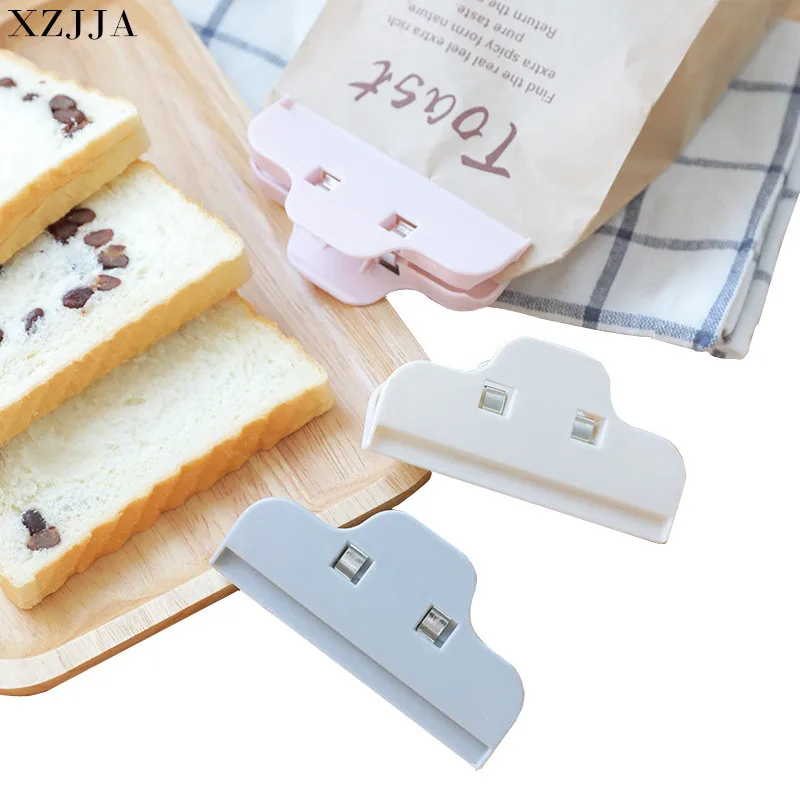

XZJJA 3 шт. чистый цвет, прочные пластиковые пакеты, зажимы для закусок, пищевых пакетов, упаковщик, кухонные гаджеты, машина для запечатывания, ...