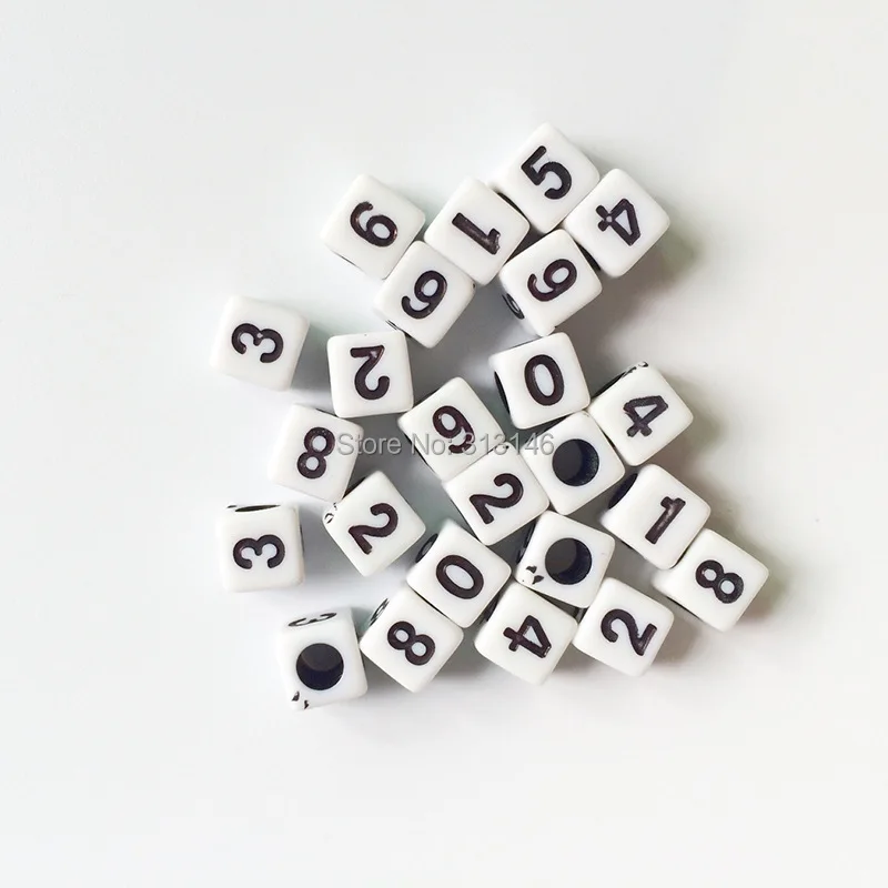 Bulk Wholesale 200pcs Arabic Numerals DIY Loose Spacer Numbers Beads for Handmade Beading Bracelet Necklace Jewelry Making Craft | Украшения