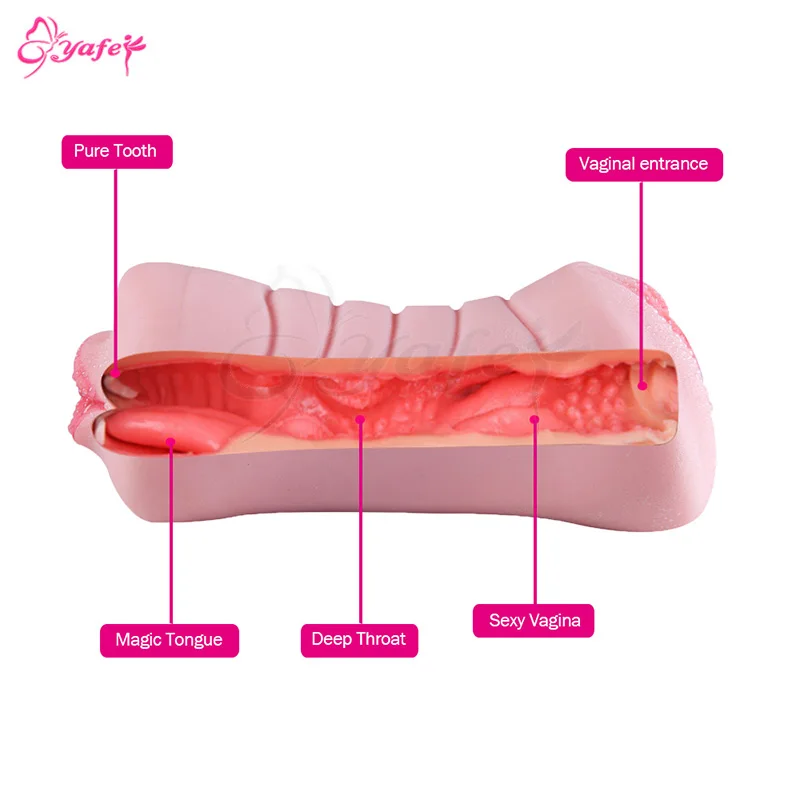 Aircraft cup 3D Realistic Vagina Deep throat Masturbation sex toy for Men Soft Silicone Mouth Masturbator Pussy Sex Products | Красота и