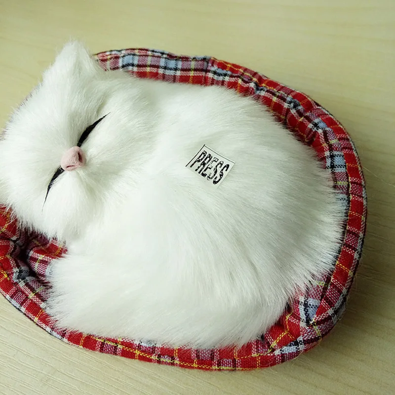 Новый Дизайн Kawaii Имитационные издающие звук спящие кошки плюшевая игрушка с