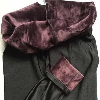 YSDNCHI Winter Leggins Women Trouses Warm Thicken Velvet Leggings Black High Elastic Cotton Ankle Length Fitness Solid Legging 5