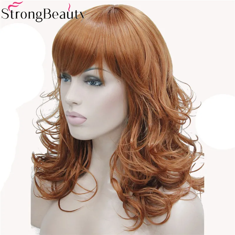 StrongBeauty синтетические парики со средними кудрявыми волосами черный блонд