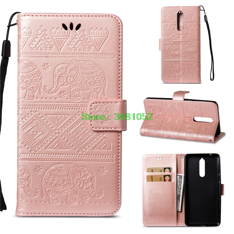 Флип Elephant Coque для Nokia 8 Dual чехол Ретро кошелек Искусственная кожа ТПУ Nokia8 TA-1004 ta- 1012