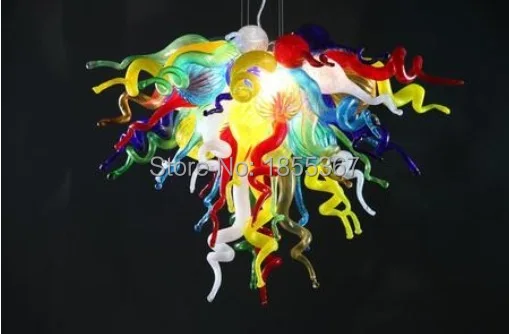 Модная Современная красочная люстра из дутого стекла дизайнерские Недорогие