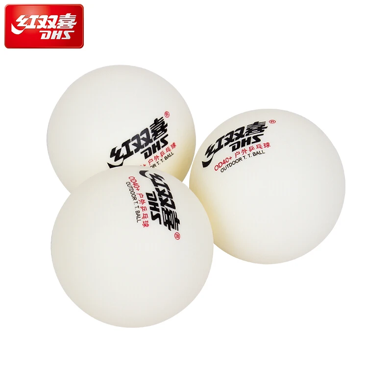 DHS outdoor table tennis ball 2018 new stable performance in all weather seamed ABS d40+ balls plastic ping pong |