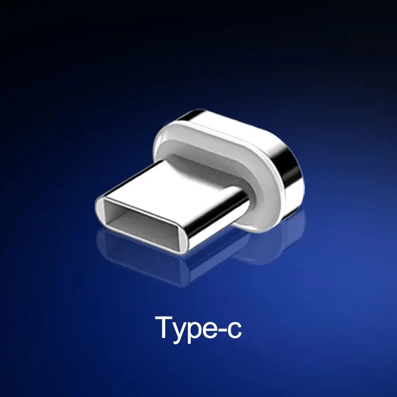 For Type C Plug Магнитный usb-кабель для передачи данных 3 a, 1 м, 2 м, для iPhone X, XS, XS, MAX, светодиодный, mi, cro, USB, быстрое зарядное устройство, type-C, кабель для huawei, samsung Xiaomi mi 9 - Цвет: For Type C Plug