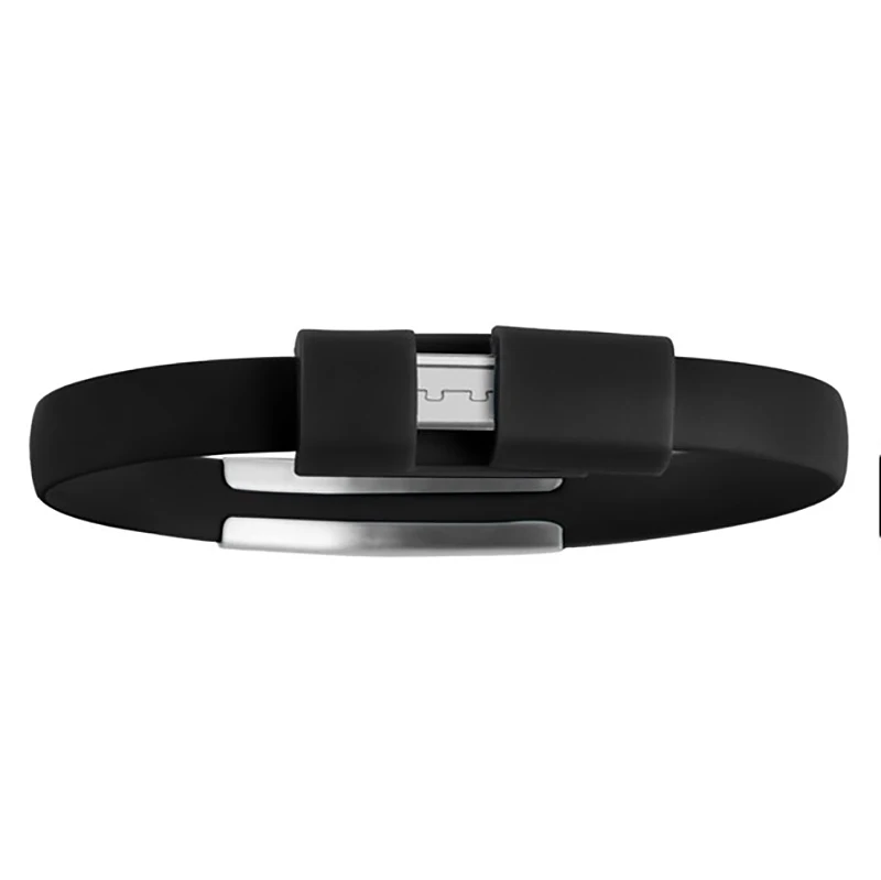 Black Популярный браслет, кабель Micro USB, провод для синхронизации данных, зарядного устройства, кабель usb type C для iPhone 5, 5S, 6, 6s, 7 Plus, X, для samsung S6, S7, Xiaomi - Тип штекера: Black