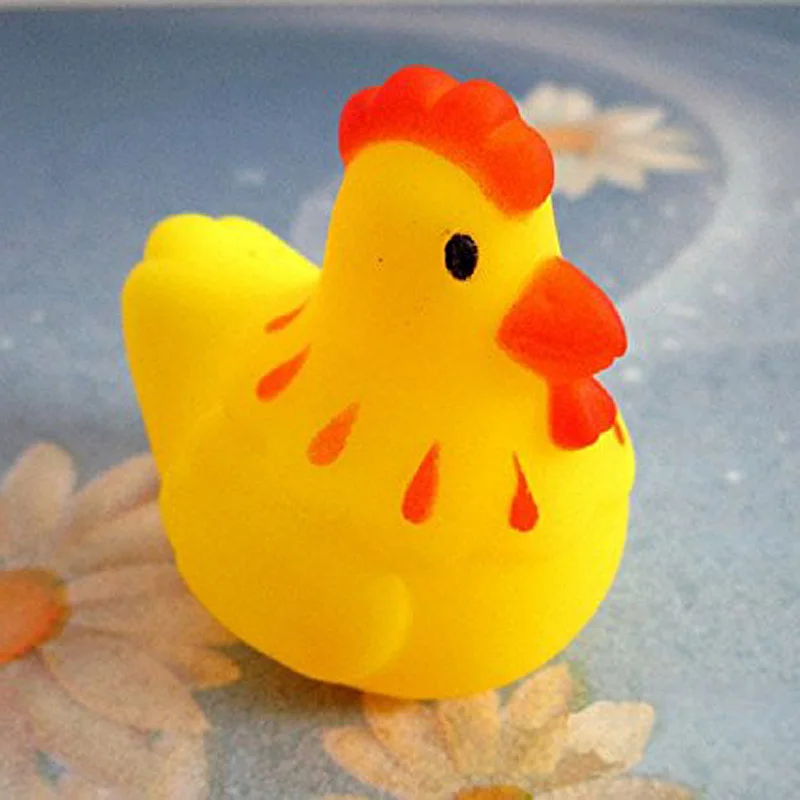 12 шт. Милая резинка для животных со звуковыми игрушками детской душевой ванны