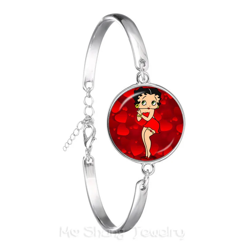 

Hot Sale Romantic Sexy And Lovely Betty Boop Pattern Bracelet Charm Lover Bangle Handmade Jewelry Gift For Women Men