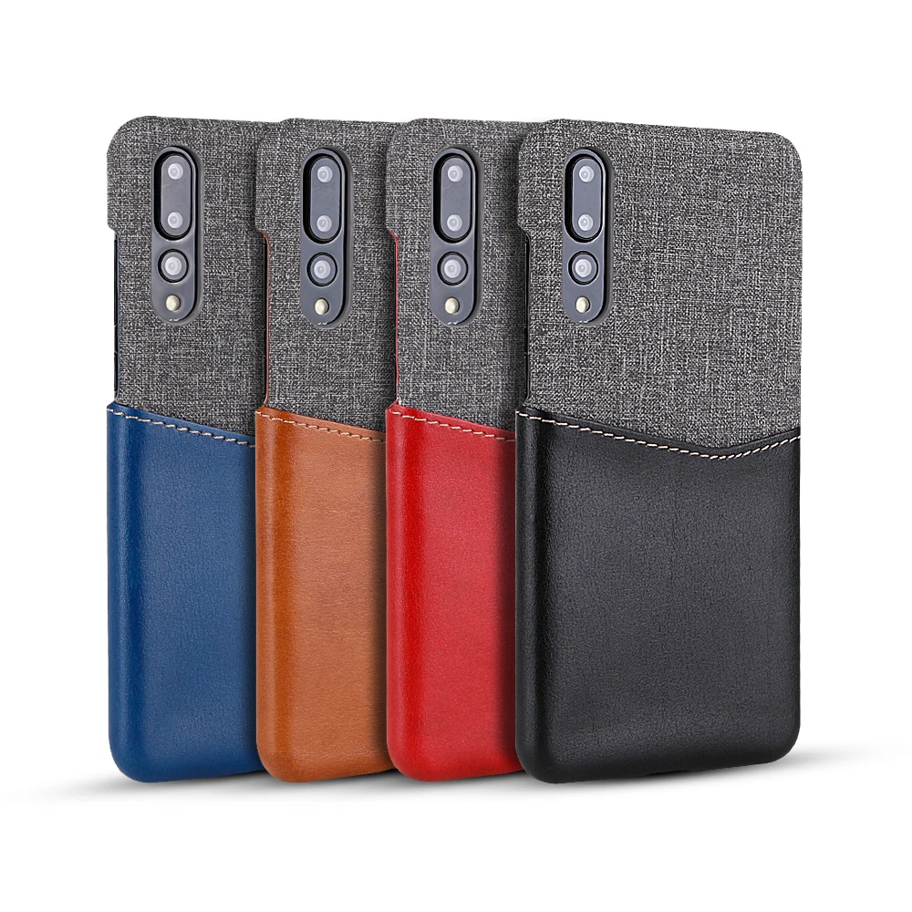Case For Huawei P20 Fabric Splice High Grade PU Leather With Card Slot Shockproof Cover for Pro Fundas Coque |