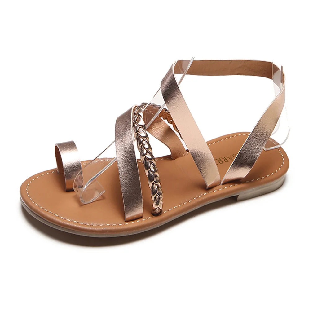 Thong Sandals Summer Women Flip Flops Weaving Casual Beach Flat Shoes Rome Female Sandal Low Heels Slippers sandalias mujer 2019 | Обувь