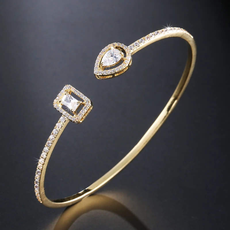UILZ Новый Модный CZ браслет и с треугольной формой женский свадебный подарок на