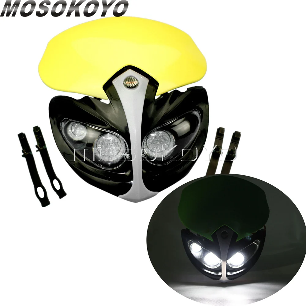 Мотоциклетная фара Dirt Bike Enduro для мотокросса Yamaha Suzuki LTZ RM 650 200 250 125 400 RMZ DR DRZ желтая