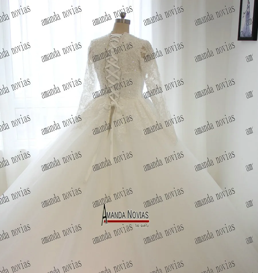 Свадебное платье в мусульманском стиле с длинным рукавом Кружевное бальное платье свадебное платье