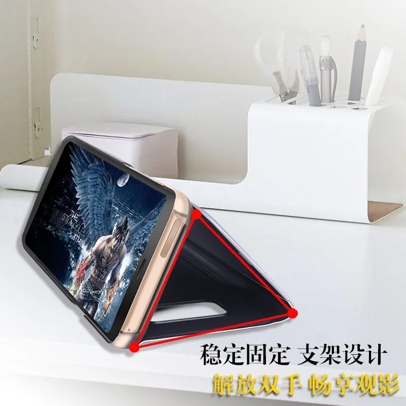 Samsung galaxy S8 S9 mobile phone shell lucury plated mirror A6plus A9 J7 C10 vertical smart leather J7pro20 Note8 9 case | Мобильные