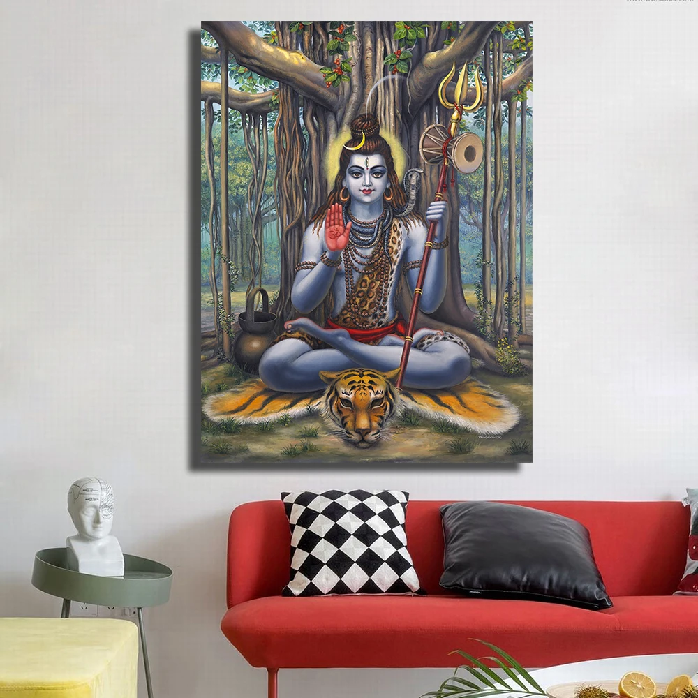 Картина на холсте для гостиной домашний декор плакат Lord Shiva HD печать Настенная