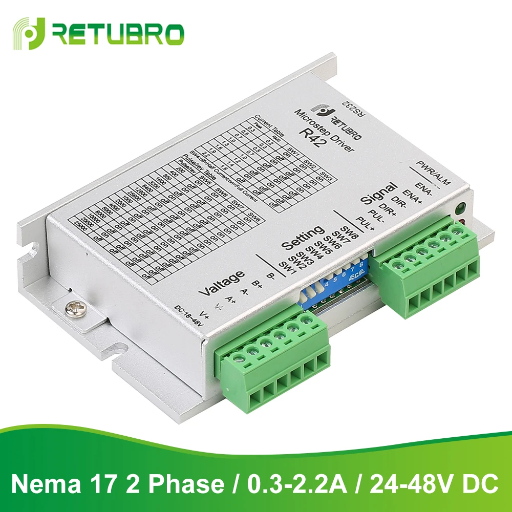 Прямая поставка с фабрики RETUBRO шаговый двигатель Nema 17 24-48 В постоянного тока для 42 мм фланцевый шаговый двигатель