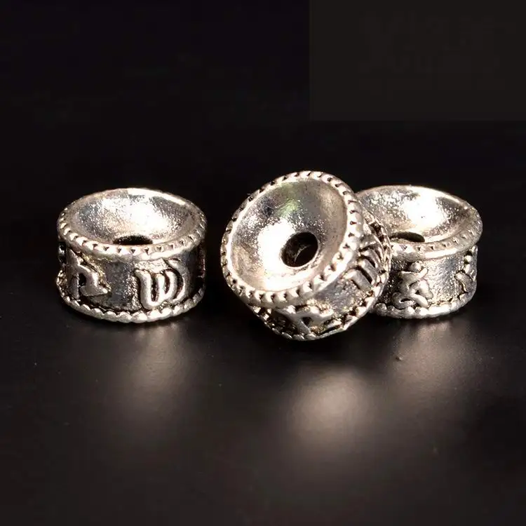6/8/10/12/14mm Vintage Tibetan Silver Spacer Beads Hole Nepal Buddha DIY Jewelry Accessories 10pcs J0701 | Украшения и аксессуары