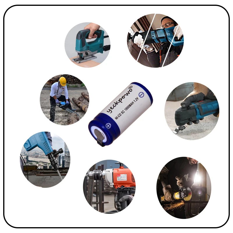 Yeckpowo 15 шт. SC батареи 1 2 В никель-кадмиевый аккумулятор для электроинструментов 1800