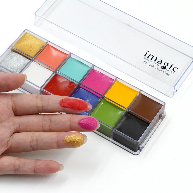 IMAGIC 12 цветов флэш тату краска для лица тела масляная искусство Хэллоуин