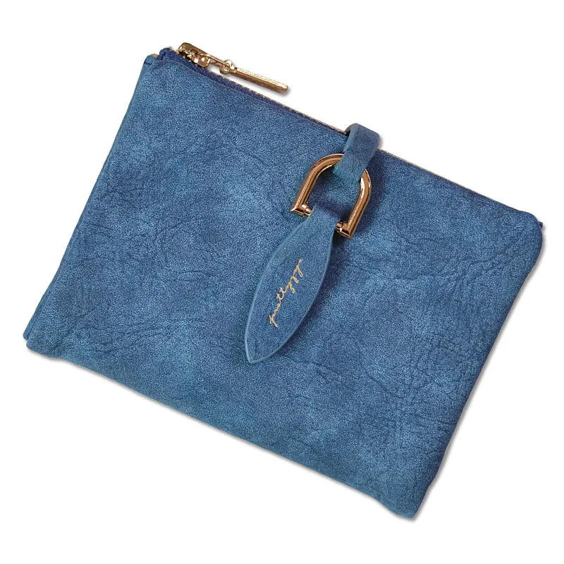 Blue Модные женские кошельки и кошельки из нубука на молнии и застежке, Женский кошелек, кредитный держатель для карт, клатч, кошелек для монет, для девушек - Цвет: Blue