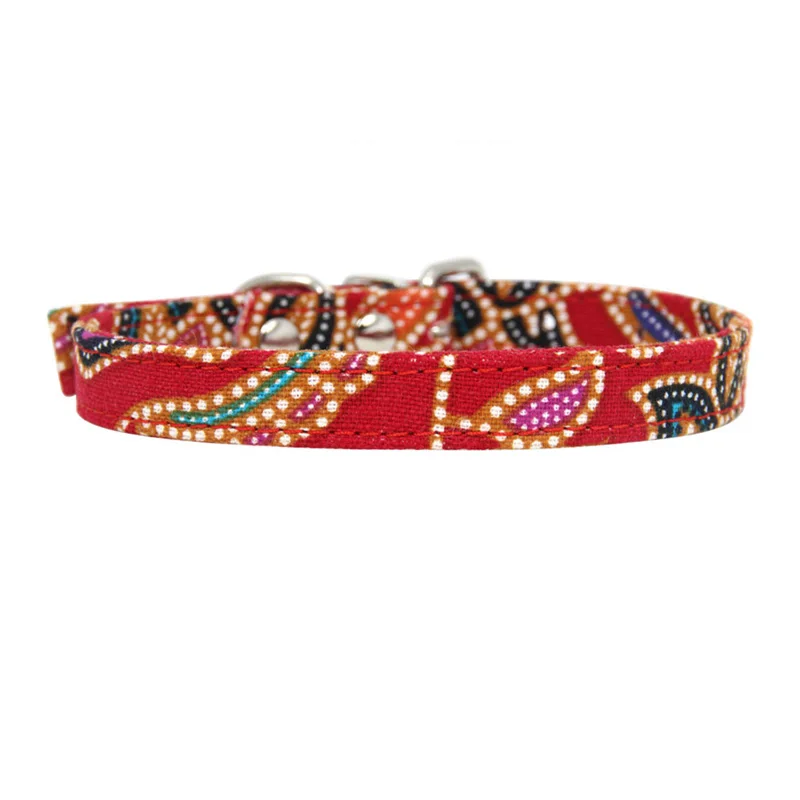 Red Collar XS-L кожаный ошейник для собак чихуахуа, Йоркской собаки, бандана, шарф, ошейники для кошек, кожаный поводок для собак, ошейники для маленьких собак/кошек - Цвет: Red Collar