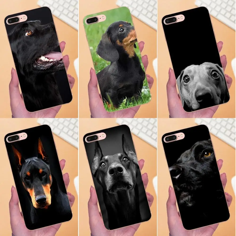 Чехол для мобильного телефона из ТПУ черная такса Doberman собака Xiaomi Redmi Note 2 3 3S 4 4A 4X 5