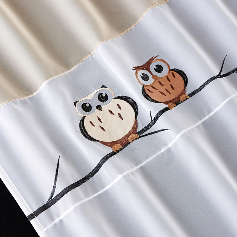 Новое поступление тюлевые шторы Cortinas dororio с мультяшной вышивкой в виде милой совы