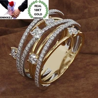 omhxzj wholesale european fashion woman girl party birthday wedding gift cross zircon 18kt gold 925 sterling silver ring rr952