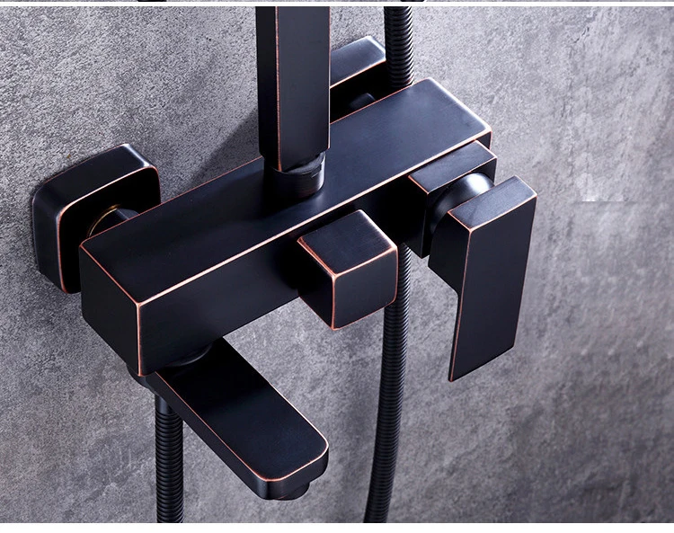 Senducs черный бронзовый душевой набор Горячая Распродажа горячая холодная черная
