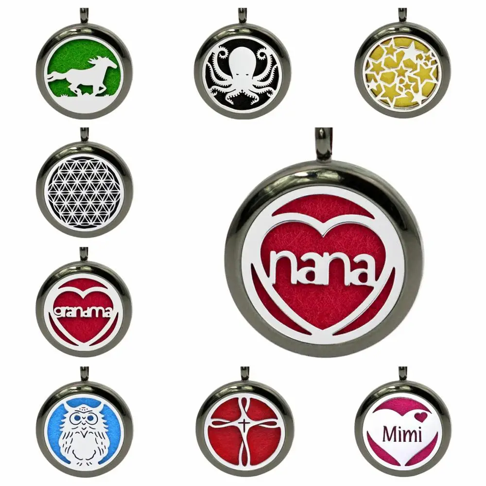 Черный крест Лебедь Сова бабушка 25 мм духи эфирное масло диффузор кулон ожерелье