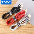 Нейлоновый кабель TOPK USB C для быстрой зарядки, кабель type C для samsung Galaxy S9 S8 Note 9 8 Xiaomi, кабель для синхронизации данных type-C
