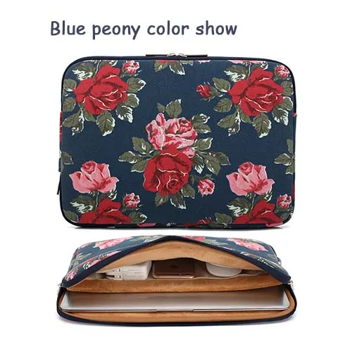 Blue peony color sho Ноутбук чехол Тетрадь чехол для 11,6 13,3 14,1 15,4 Ultrabook Мягкий Конверт Сумка чехол для Macbook Air PRO hp sony - Цвет: Blue peony color sho